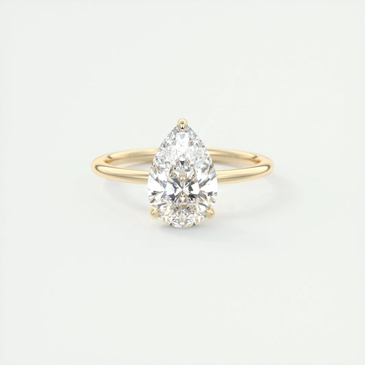 1.93 CT Pear Solitaire Lab Grown Diamond Engagement Ring