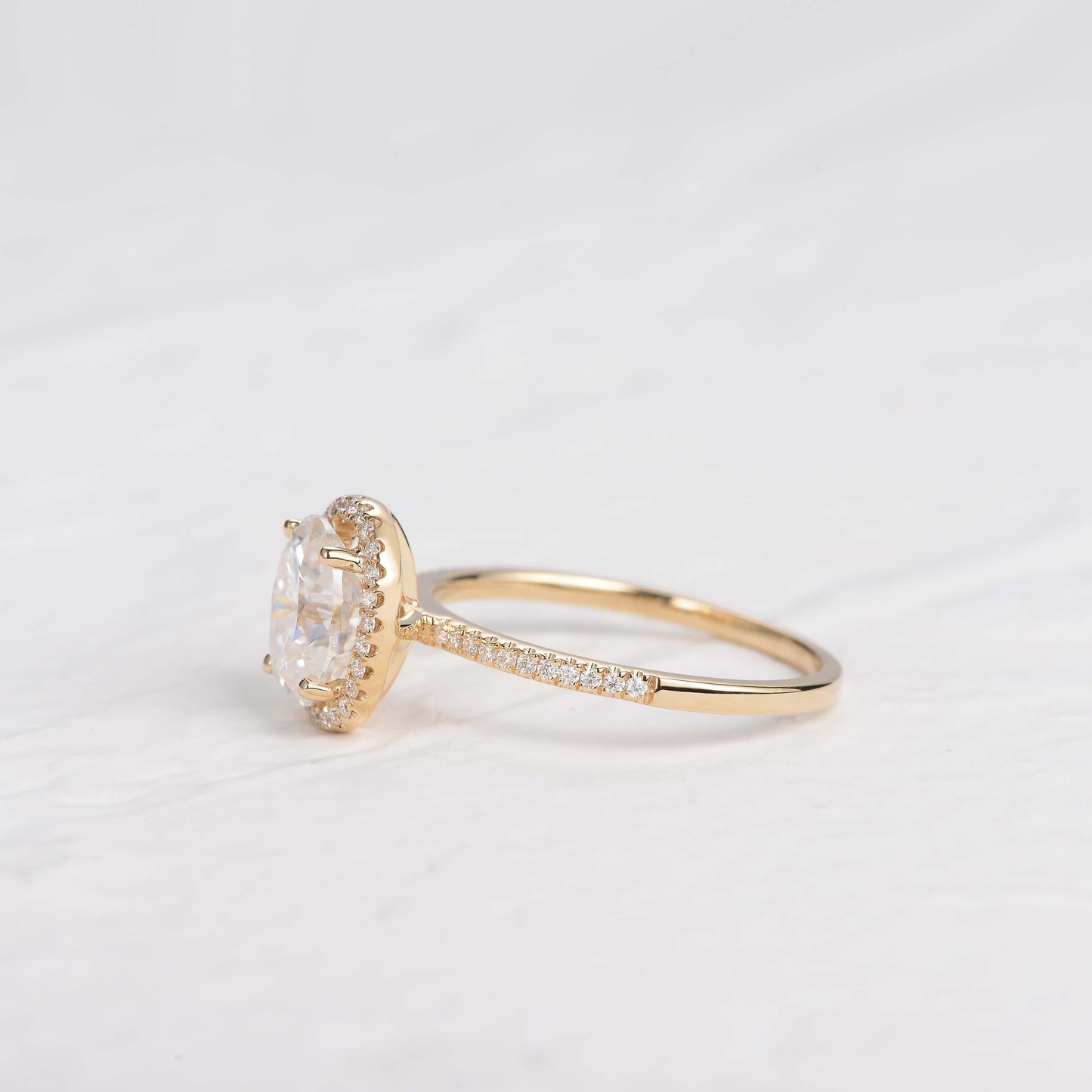 1.91 CT Oval Halo & Pave Lab Grown Diamond Engagement Ring