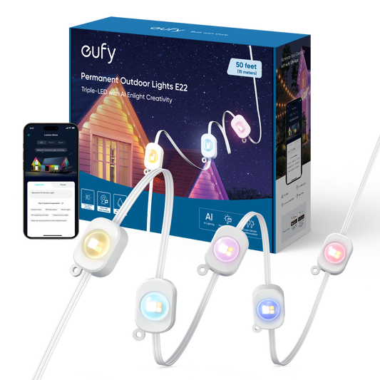 eufy Permanent Outdoor Lights E22（50ft with 30 lights）