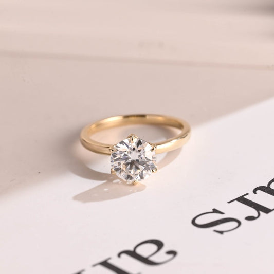 Stunning 0.5 - 1.5 CT Round Moissanite Engagement Ring With Solitaire Design 1